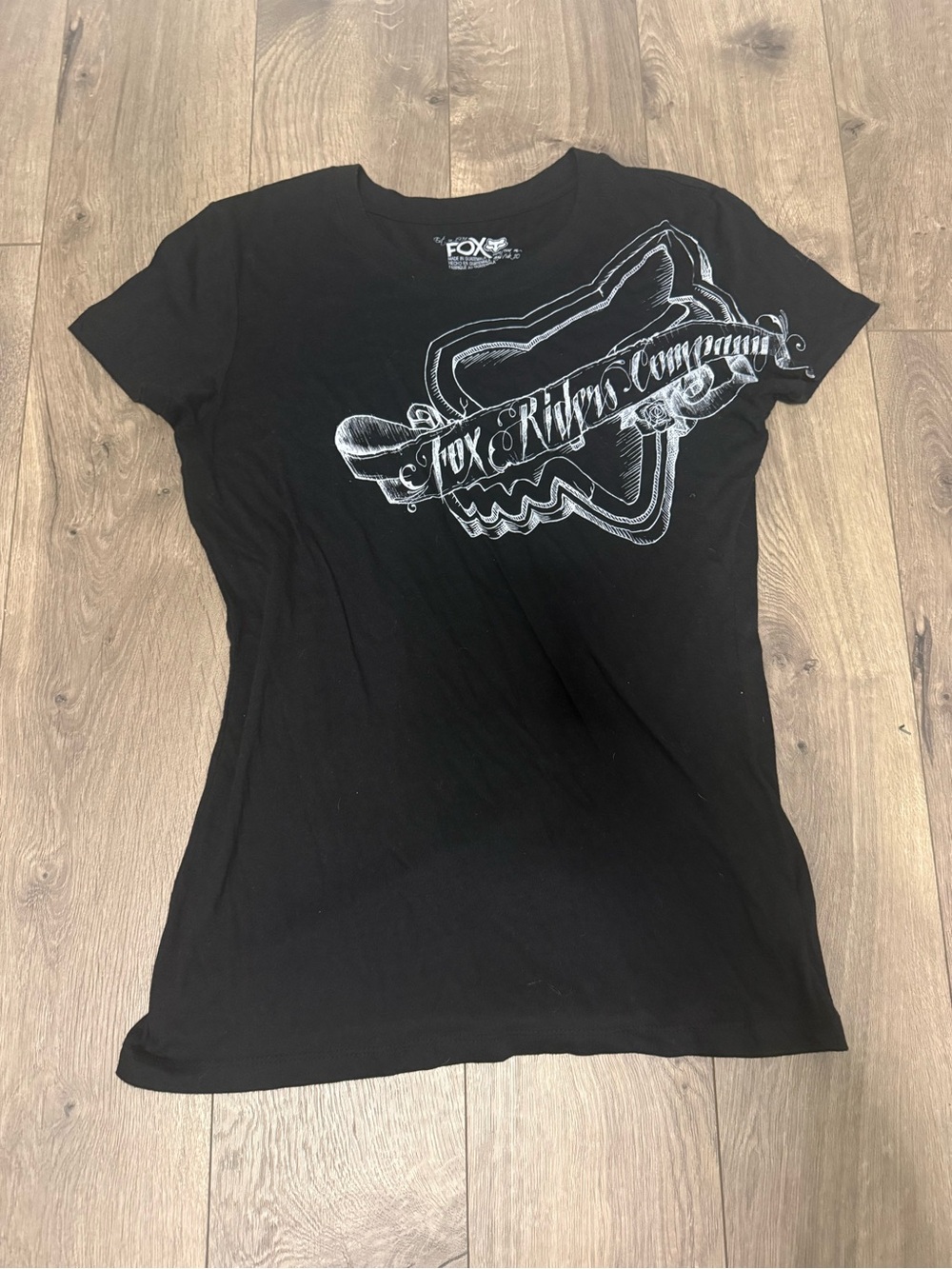 Fox Black Graphic Logo Tee with White Print - Picture 2 of 4